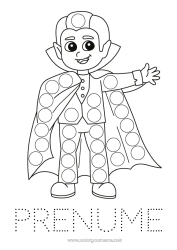Desen liber de colorat Vampir Halloween Activități pentru copii Carnaval Marker cu puncte Desene de colorat ușoare