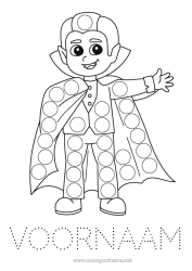 Gratis tekening Vampier Halloween Activiteiten voor Kinderen Carnaval Puntmarkers Eenvoudige kleurplaten
