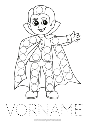 Kostenlose Zeichnung Vampir Halloween Kinderaktivitäten Karneval Punktmaler Einfache Ausmalbilder