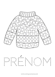 Coloriage gratuit Hiver Marqueurs à points Coloriages faciles Pull over