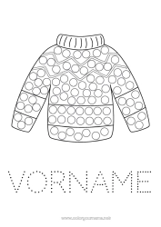 Malvorlage anpassen Winter Punktmaler Einfache Ausmalbilder Pullover