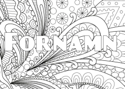 Gratis färgläggning Utsmyckat namn Komplexa målarbilder Zentangle Dekorativ bakgrund
