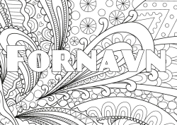Gratis farvelægning Dekoreret navn Komplekse farvelægninger Zentangle Dekorativ baggrund
