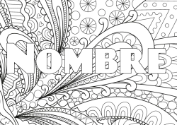 Colorear gratis Nombre decorado Dibujos complejos para colorear Zentangle Fondo decorativo