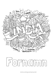 Färgläggningssida att anpassa Mandala Geografi Symboler Land Indien