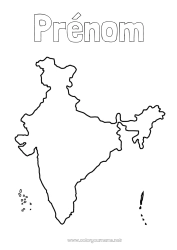 Dessin gratuit Géographie Pays Carte des pays Inde