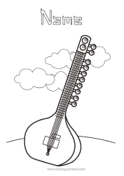 Colouring to customise Music Music Day Guitar Musical Instruments India