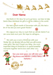 Free coloring Christmas elves Letters from prankster elves Elf Departure Letter