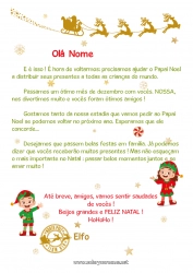 Desenho para personalizar Elfo de Natal Cartas de duendes travessos Carta de Despedida do Elfo