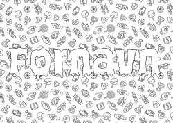 Gratis fargelegging Godteri Halloween Dekorert navn Godbiter, søtsaker Smokk Dekorativ bakgrunn