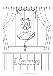 Colouring to customise Sport Dance Artistic Sports Crafts. Ballet
