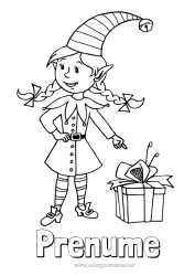 Desen liber de colorat Cadouri Moșneguții de Crăciun Crăciun