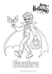 Dibujo libre Vampiro Murciélago Halloween Jack O'Lantern Aves y mamíferos voladores Inscripción 