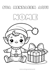 Desenho grátis Presentes Páginas para colorir de elfos Bebê Bebê Elfo de Natal