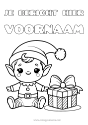 Gratis tekening Cadeaus Elfjes kleurplaten Baby Kerst Elf Baby