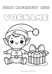 Kostenlose Malvorlage Geschenke Elfen Ausmalbilder Baby Weihnachts-Elfenbaby