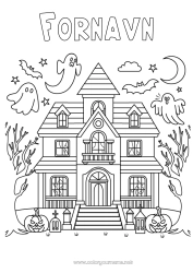 Gratis farvelægning Spøgelse Halloween Kawaii Spøgelseshus