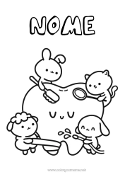 Desenho grátis Kawaii Dente de leite Escova de dentes
