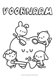 Gratis kleurplaat Kawaii Melktand Tandenborstel