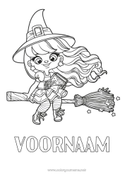 Gratis tekening Bezem Heks Halloween