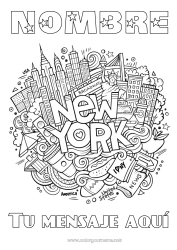 Dibujo libre Mandala Estados Unidos Estatua de la Libertad Nueva York Simbolos Monument