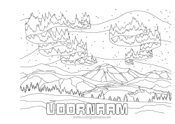 Kleurplaat aanpassen Natuurlijk landschap Finland Berg