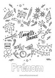 Coloriage gratuit Bonne année Message 