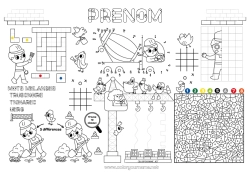 Coloriage gratuit Véhicules Activités enfants Engins de chantier Cherche et trouve Trace et colorie Camion-grue Camion toupie Camions et véhicules utilitaires Métiers du chantier Symétrie Camion-benne Set de table à imprimer Chantier, construction Grue