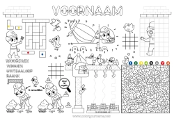 Kleurplaat aanpassen Voertuigen Activiteiten voor Kinderen Bouwvoertuigen Zoeken en vinden Trace et colorie Hijskraan Betonmolen Vrachtwagens en bedrijfsvoertuigen Bouwberoepen Symmetrie Kiepwagen Printbare placemat Bouwplaats, bouw Kraan