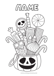 Free colouring Sweets Trick or treat? Halloween Treats, sweets Pacifier
