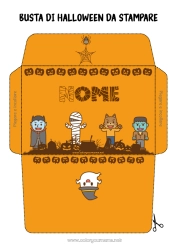 Disegno gratuito Vampiro Fantasma Mostro Mummia Lupo Halloween Kawaii Busta Animali della foresta Frankenstein Busta da stampare Licantropo