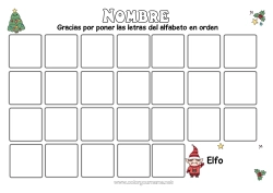 Colorear para personalizar Elfos de navidad Misión del Elfo de Navidad Actividades para niños Alfabeto Letra del alfabeto