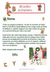 Desenho grátis Elfo de Natal Missão do Elfo de Natal Alfabeto Letra do alfabeto
