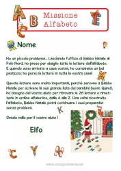 Colorare per personalizzare Elfo di Natale Missione dell'Elf di Natale Alfabeto Lettera dell'alfabeto