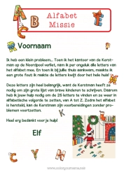Gratis kleurplaat Kerstelf Kerstelf Opdracht Alfabet Alfabetbrief