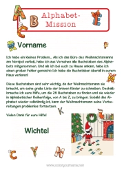 Malvorlage anpassen Weihnachtself Wichtel-Missionen Alphabet Buchstaben des Alphabets