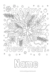 Free colouring Happy New Year