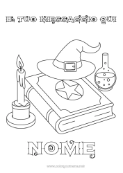 Disegno gratuito Strega Halloween Libro Lettura Mago