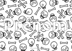 Coloriage à personnaliser Squelette Halloween Pirate Crâne Nom décoré Fond décoratif
