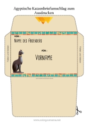 Kostenlose Zeichnung Katze Tier Umschlag Ägypten Hunde und Katzen Reise des Weihnachtselfen Umschlag für den Weihnachtswichtel-Post