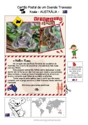 Desenho para personalizar Animal Coal Austrália Outros animais do mundo Viagem do Elfo de Natal Cartão postal Cartão postal de um único duende