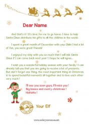 Free coloring Christmas elves Letters from prankster elves Elf Departure Letter