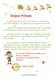 Coloriage à personnaliser Lutins de Noël Lettres de lutins farceurs Lettre de départ, aurevoir lutin