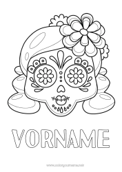 Kostenlose Zeichnung Schädel Día de los Muertos Catrina Calaveras, Schädel