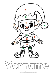 Malvorlage anpassen Weihnachtself Malen nach Zahlen Elfen Ausmalbilder Kinderaktivitäten Einfache Ausmalbilder Ausmalen mit Vorlage