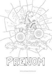 Coloriage gratuit Dinosaures Véhicules Voiture Voitures, vans et camping-cars Véhicules de course et circuits Autres véhicules Monster truck