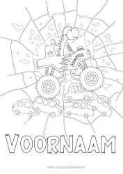 Gratis tekening Dinosaurussen Voertuigen Auto Auto's, busjes en campers Racewagens en circuits Andere voertuigen Monstertruck