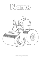 Colouring to customise Vehicles Construction Equipment Construction Trades Road Roller