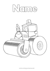 Free coloring Vehicles Construction machinery Construction Jobs Steamrollers (Compactors)