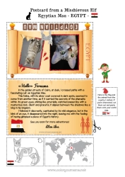 Gratis teckning Katt Djur Egypten Hundar och katter Julälvens resa Postkort Postkort från en ENDA tomte